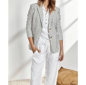 Lauren Ralph Lauren White Wide-leg Linen Pants 14 NWOT